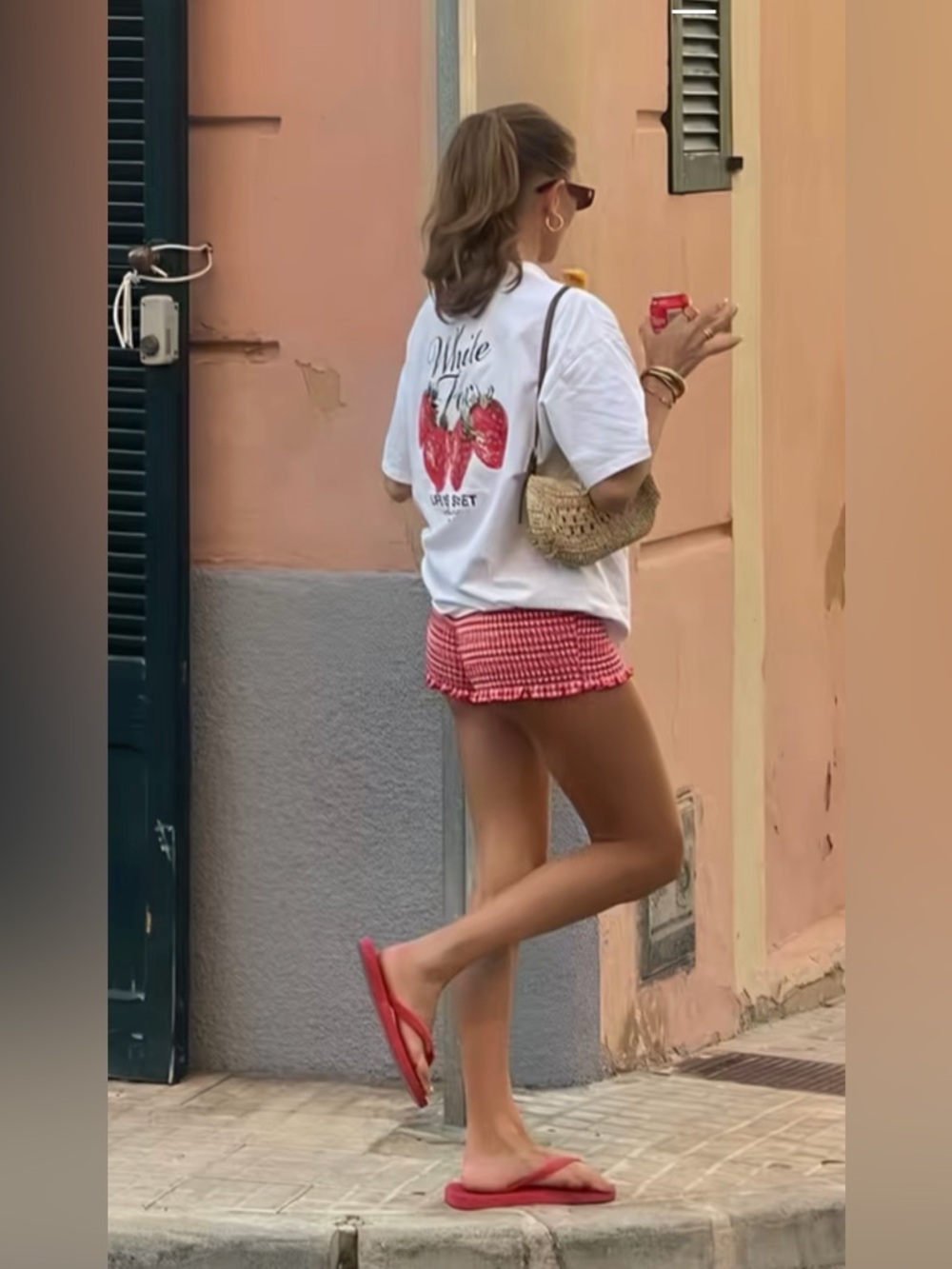 Smocked Ruffle Gingham Women's Shorts